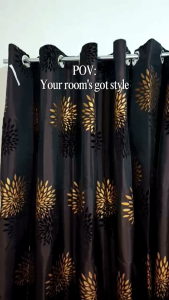 7ft Royal Bloom Dark Floral Curtain | Ring | Blockout | Brocade Fabric - JOEFFATS GARMEMTS