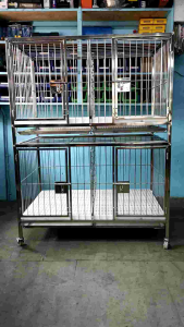 2×3×2 2layer 4doors framed.. stainless 304 dog cage.. 3/4 frame
