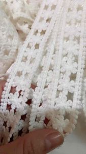 1m x 2cm5 ren viền ren cotton trắng ren xinh trang trí váy áo túi ví nón làm handmade