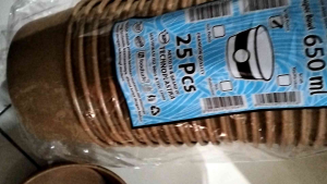 Kraft paper bowl 650 ml mangkok es criem tanpa tutup