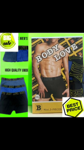 3PCS/BOX BODY LOVE MENS BRIEFS UNDERWEAR GOOD QUALITY COTTON