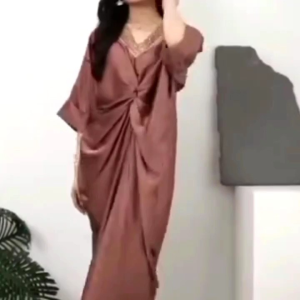 Radhika Kaftan Wanita Satin Maxmara Silk dan Baju Lebaran Gamis Hari Raya