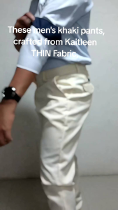White Cream Pants Kaitleen THIN Fabric/Semi Baston