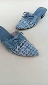sepatu sandal wanita brukat terbaru hak 3cm sol karet