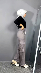 TARAYUSSI - Lalisa NEW - Celana Culotte Cargo Strech Premium Cotton Twill / Kulot Kargo Wanita Highwaist Kekinian dengan 4 saku - celana panjang kargo melar