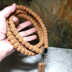 Extra large 13.5mm small species Rudraksha "First Generation Pan Long (Coiling Dragon)"  Tibetan style 108 mala beads/necklace 13.5毫米超大尺寸藏式一代盘龙小金刚菩提108念珠/项链