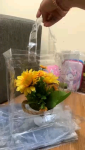 ITLOVE - Grosir 20pcs Tas mika Bening Transparant Totebag Hampers Tebal Premium Tas Hadiah ultah lebaran