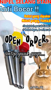 nipel kelinci selang stainles M4 PAKET 10 PC pipa stainles dot kelinci nipple hewan untuk kelinci kucing hamster musang marmut Guinea termurah pusat grosir