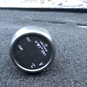 Charger Mobil USB 3in1 Voltmeter Thermometer Digital Display - VST-706 - Black