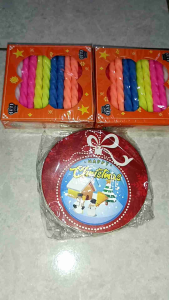 Llilin dan Tatakan lilin ulir natal/ paket lilin natal dan Tatakan alas lilin