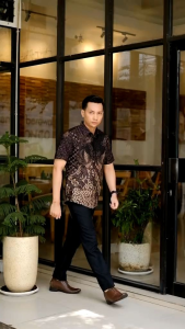 Baju Batik Pria Lengan Pendek Modern Dewasa Premium Hem Kemeja Cowok
