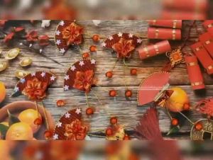 JEPITAN RAMBUT EDISI MERAH / JEPITAN RAMBUT EDISI IMLEK / PITA CNY ANAK / JEPITAN NATAL / JEPIT RAMBUT IMPORT / JEPIT RAMBUT ANAK MEWAH / JEPITAN LUCU - 1PSG = 2PCS / CNK-7826