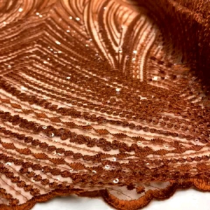 Bahan Kain Tulle Carelia Full Payet Spaengle Motif Salur Terbaru