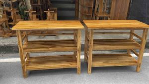 โต๊ะไม้/โต๊ะไม้สัก/โต๊ะวางทีวี(1ตัว) โต๊ะไม้ โต๊ะไม้สัก - Lazada