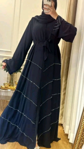 RAYA HAJI PROMO ABAYA DUBAI UAE PLEATED SAGE GREEN READY TO SHIP