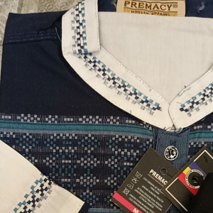 SumberRejekiJeans - Baju Koko Pria Putih Songket Lengan Pendek Premacy 19D243243/18