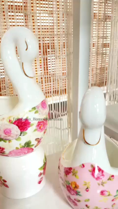 Tempat Sendok Angsa Mewah Shabby Chic Dessert Spoon Fork Holder Dekorasi Rumah