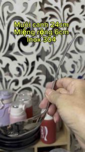 INOX 304 Muôi Canh Vá Canh Thìa Canh 24cm Bữa Ăn Gia Đình Chất Lượng Thép Không Rỉ An Toàn Hàng Nhập Cao Cấp