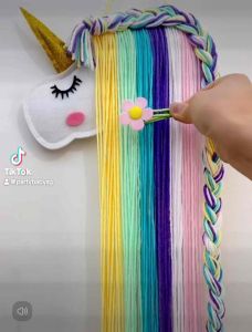 Unicorn Girls Hair clips Storage Belt Children Hair Clips Kids Room Wall Hanging Toy Organizer Holder Rainbow Hair Accessories