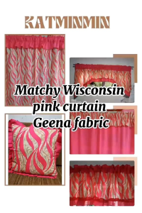 matchy2  curtain Wisconsin fuschia pink (DOUBLE SINGLE PRINTED/PLAIN MSP 3IN1)