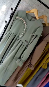 Gamis Anak Perempuan Usia 2 Sampai 6 Tahun Bahan Cringkle Airflow Warna Coklat Susu