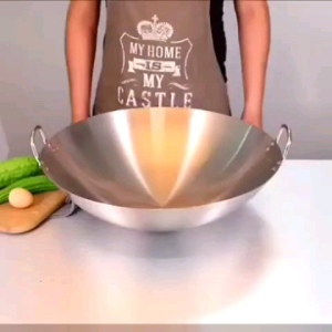 32cm -70cm Stainless Steel Double Handle Wok Deep Wok / Kuali Besar Stainless Steel
