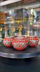 ถ้วยถมมุกเต็มใบ ขนาดใหญ่ (1คู่)