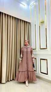 Gamis + hijab rayondiamond Premium Kode A4958