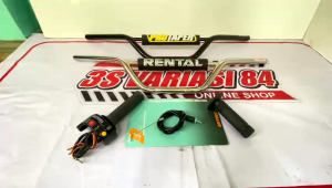 Paketan stang trail+gas spontan daytona 2tombol besi import..