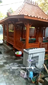 Gazebo Joglo Modern 6m x 6m kayu mahoni