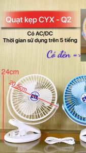 Quạt Kẹp và Để Bàn Sạc Tích Điện Cổng USB Tiện Lợi CYX Q2
