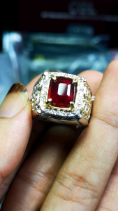 CINCIN BATU PERMATA NATURAL RUBY PIGEON BLOOD MEMO CGL