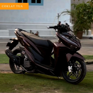 sticker skotlet motor warna coklat tua glossy premium / scotlite coklat brownies mengkilat / skotlet dark brown glossy