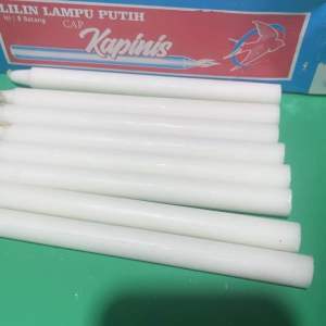 Paket 5 Pack Lilin Putih Cap Kapinis Tipe KB P-16 D-13 Cm Candle-Murah-Grosir-Lampu (5Pak-KB)