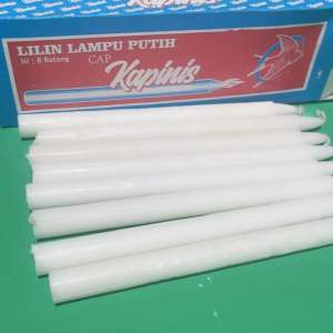 Paket 3 Pack Lilin Putih Cap Kapinis Tipe KB Isi 8 Batang Lilin penerangan Murah Lampu Grosir (KB-3-PAK)