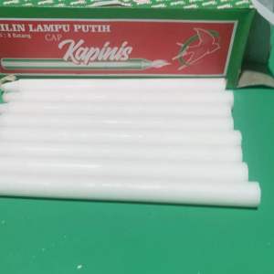 Paket 3 Pack Lilin Putih Cap Kapinis Hijau Isi 8 Batang Lilin murah Lampu Grosir (KB-3-PAK)