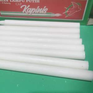 Lilin Putih Cap Kapinis Isi 8 Batang Pak Tipe KH Panjang 16 Cm Murah Besar Lampu Grosir (PAK)