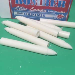 Lilin Lampu Bomber 8 Cap Kapinis Pack Isi 8 Batang Panjang 14 Cm D-14 Cm Jumbo Besar Lampu Grosir (B-8-Pak)