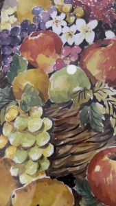 ภาพวาดผลไม้รวม ภาพผลไม้มงคล ภาพวาดสีน้ำขนาดA3/29.7x42cm พร้อมกรอบกระจก แขวนได้ตั้งได้ เหมาะเป็นของขวัญ ของฝากเสริมมงคล