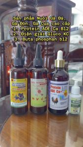 Combo 3 chai 100ml Thuốc nuôi gà đá chế độ giải độc gan sung hừng gà tăng nước máu cho gà chế độ Protein ADE b12 Ca Buta Phosphan Gluco kc
