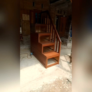 Rangka tempat tidur Dipan tangga laci untuk anak kayu jati