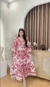 Elegant Women's Spring Retro Floral Bohemian Dress