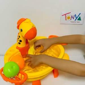 อ่างล้างจานของเล่น ลายยีราฟ และลายเป็ด กดน้ำไหลได้จริง พร้อมชุดผักผลไม้