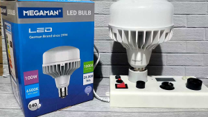 LAMPU LED 100W DAYLIGHT MEGAMAN 100 WATT 6500K BOHLAM PUTIH FITTING E40 GARANSI 2 TAHUN