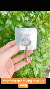 Combo 10 Móc inox dán tường chịu lực được 15kg móc treo đồ nặng tiện lợi - gia dụng Nari
