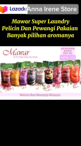 Mawar Super Laundry Pelicin Pewangi Pengharum Pakaian original by Siti Wardah 8 variant ekstra 10%