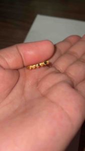 PAWNABLE 18K Saudi Gold Lightweight MINI Hearts Ring(Open back)