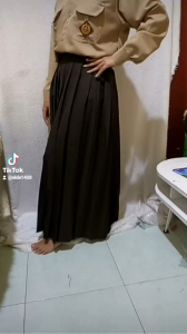 Rok Sekolah Pramuka Panjang Rempel SD SMP SMA Bahan Rapilo Dan Bahan American drill perempuan