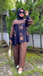 SETELAN BATIK WANITA DEWASA JUMBO CELANA PANJANG PEKALONGAN / CP EMBLEM VIRAL / SETELAN TERBARU / SETELAN CRINGKLE POLOS / SETELAN KULOT / SETELAN WANITA DEWASA / WAKA SEMPROT JUMBO - Lazada