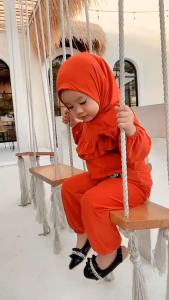 Baju Bayi Setelan Ruffle Free Hijab 11 WARNA 0-3tahun